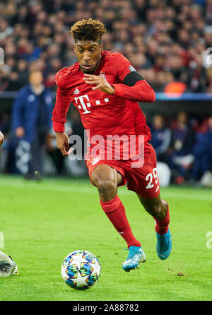 Ligue des Champions, Munich-Piraeus, Munich le 6 novembre 2019. Kingsley COMAN, FCB 29 FC BAYERN MUNICH - Olympiakos Le Pirée 2-0 Football UEFA Champions League , Munich, 06 novembre 2019, de la saison 2019/2020, l'étape de groupe, groupe B, FCB, rouges, Bavaria, Munich © Peter Schatz / Alamy Live News Banque D'Images