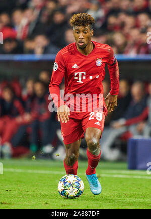 Ligue des Champions, Munich-Piraeus, Munich le 6 novembre 2019. Kingsley COMAN, FCB 29 FC BAYERN MUNICH - Olympiakos Le Pirée 2-0 Football UEFA Champions League , Munich, 06 novembre 2019, de la saison 2019/2020, l'étape de groupe, groupe B, FCB, rouges, Bavaria, Munich © Peter Schatz / Alamy Live News Banque D'Images