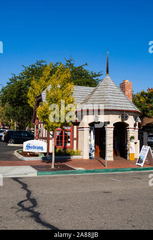 Bureau d'information touristique, l'établissement danois de Solvang, comté de Santa Barbara, Californie, États-Unis d'Amérique. Banque D'Images