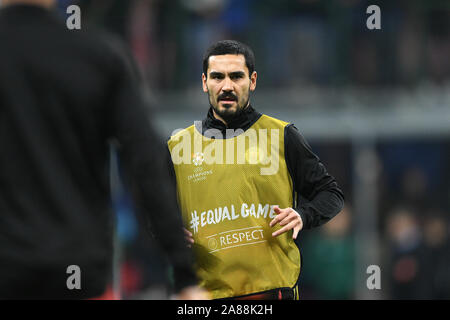 Milan, Italie. 06 Nov, 2019. Ilkay Gundogan de Manchester City pendant la phase de groupes de la Ligue des Champions match entre Manchester City et l'Atalanta au Stadio San Siro, Milan, Italie. Photo par Giuseppe maffia. Credit : UK Sports Photos Ltd/Alamy Live News Banque D'Images