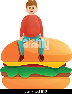 L'icône de la toxicomanie de la restauration rapide. Caricature de la dépendance alimentaire rapide icône vecteur pour la conception web isolé sur fond blanc Illustration de Vecteur