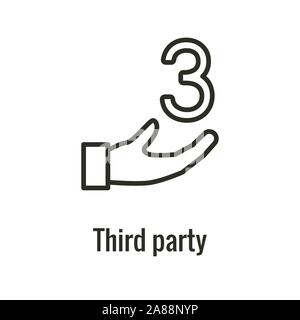 L'icône de la logistique avec la main et le nombre trois Illustration de Vecteur