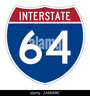 L'Interstate Highway 64 road sign Banque D'Images
