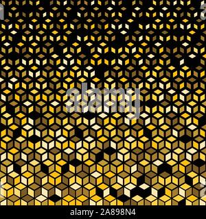 Demi-teinte brillante or abstract pattern background sur fond noir Illustration de Vecteur