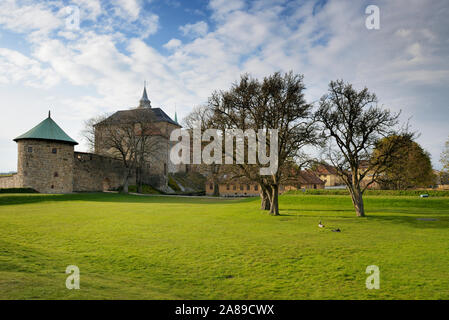 La forteresse d'Akershus (Akershus Festning), l'emblématique gardien d'Oslo. La Norvège Banque D'Images
