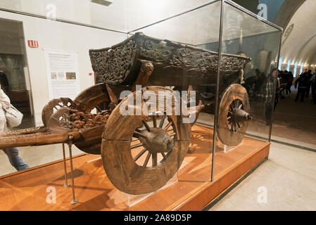 Panier de l'Oseberg ship trouver sépulture, datant du 9e siècle. Viking Ship Museum, Bygdoy. Oslo, Norvège Banque D'Images