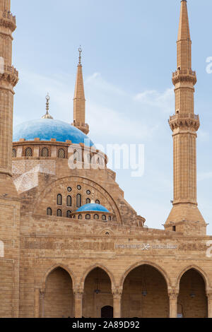 Mohammad Al-Amin mosquée, aussi connu comme la Mosquée Bleue, dans le centre de Beyrouth, Liban Banque D'Images