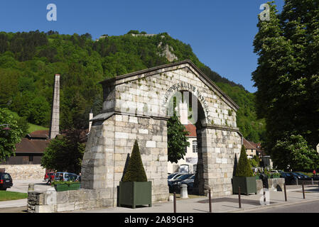 Salins-les-Bains (centre-est de la France) : "La grande mine de sel Saline", site inscrit au Patrimoine Mondial de l'UNESCO et un lieu historique national Landm Banque D'Images