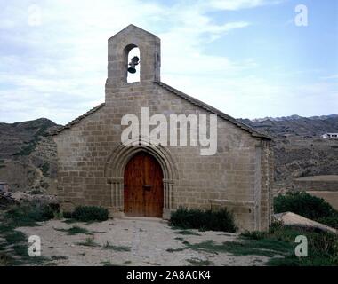 ERMITA DE SANTA LUCIA - SIGLO XIII - ROMANICO ARAGONES. Emplacement : ERMITA DE SANTA LUCIA. SOS DEL REY CATOLICO. Saragosse Saragosse. L'ESPAGNE. Banque D'Images