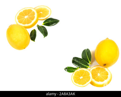 Collection de fruits citron isolated on white Banque D'Images