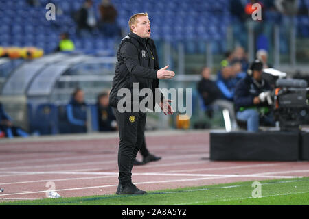 Rome, Italie. 07Th Nov, 2019. Neil Lennon manager de Celtic durant la phase de groupes de l'UEFA Europa League match entre le Latium et celtique au Stadio Olimpico, Rome, Italie. Photo par Giuseppe maffia. Credit : UK Sports Photos Ltd/Alamy Live News Banque D'Images