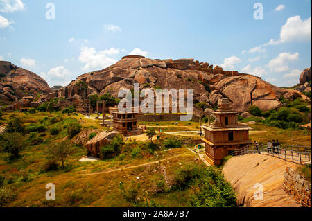 Les Indiens visitant Fort Chitradurga, Karnataka, Inde Banque D'Images