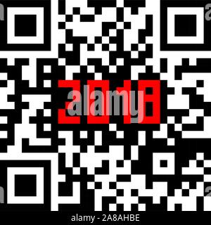Les technologies modernes 2018 QR code à l'intérieur d'un écrit Illustration de Vecteur