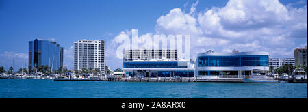 Vue sur mer et paysage urbain, Sarasota, Floride, USA Banque D'Images
