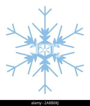Icône flocon cristal de glace bleu | Symbole Hiver Noël | Logo | Signe de Noël Illustration de Vecteur