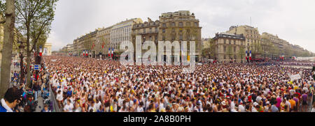 Portrait des coureurs de marathon, Paris, France Banque D'Images