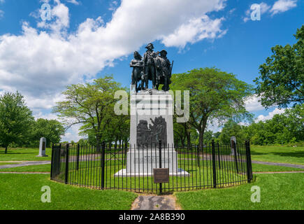 Fallen Timbers la Statue de bataille avec les généraux Banque D'Images