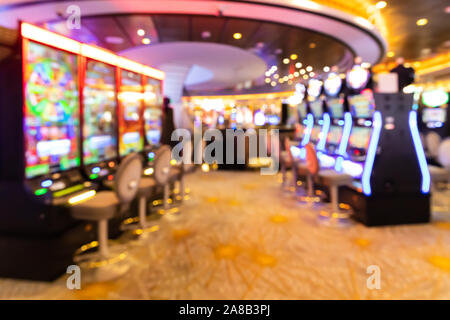 Dehors de la vue, troubles de machines à sous dans un casino. Banque D'Images