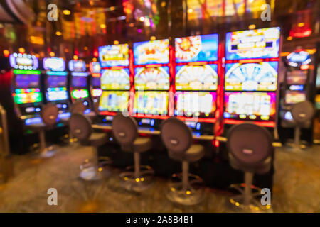 Dehors de la vue, troubles de machines à sous dans un casino. Banque D'Images