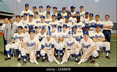 Photo de l'équipe de souvenirs 1966 L'équipe de baseball des Dodgers de Los Angeles, qui ont été les champions de la Ligue nationale, mais a perdu à la Baltimore Orioles dans la Série mondiale 1966. Banque D'Images