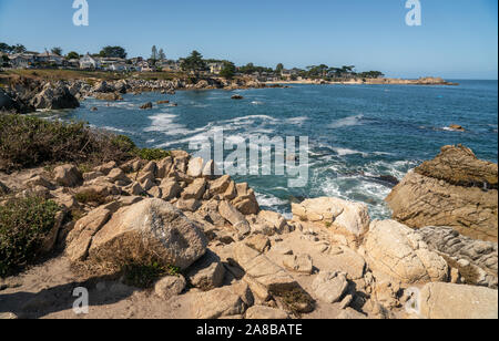 Lover's Point, le littoral et la plage de Monterey Banque D'Images