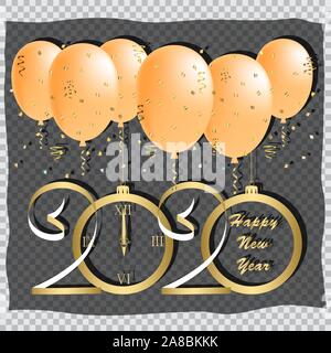 Bonne année 2020 carte de vœux. vector illustration. Illustration de Vecteur