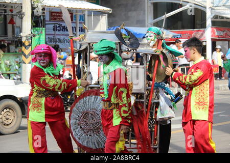 Danse du dragon chinois Roi Et procession, Thaïlande Banque D'Images