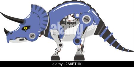Triceratops robot illustration détaillée Illustration de Vecteur