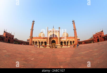 Intérieur et extérieur Jama Masjid de Delhi - la plus grande mosquée de l'Inde Banque D'Images