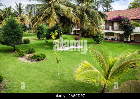 Un complexe de vacances de luxe en Gambie, Afrique de l'Ouest. Banque D'Images