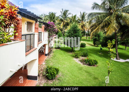 Un complexe de vacances de luxe en Gambie, Afrique de l'Ouest. Banque D'Images