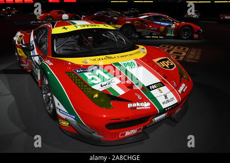 Circuit du Mugello, 25 Octobre 2019 : Ferrari 458 GT3 AF Corse de l'afficheur pendant Finali Mondiali Ferrari 2019 au circuit du Mugello en Italie. Banque D'Images