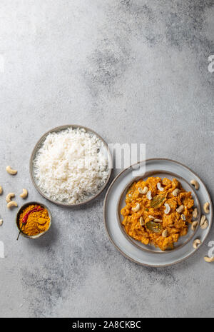 Agneau Korma Tradishional Indiens La cajou avec Banque D'Images
