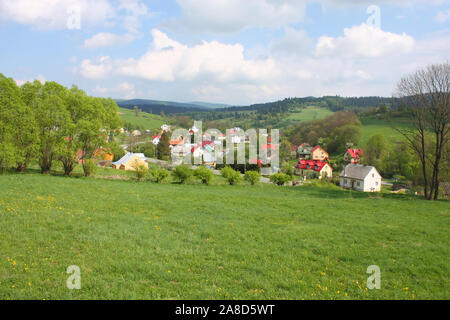 Un village de Pologne. Komancza dans la Voïvodie des Basses-carpates Banque D'Images