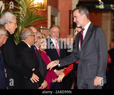 Séville, Espagne. 05Th Nov, 2019. Roi d'Espagne Felipe VI et La Reine Letizia rencontre avec les directeurs et les membres de Asale Pro Real Academia Foundation pendant 16 édition de ASALE (Asociacion de Academias de la Lengua Española) Congrès à Séville le Vendredi, 08 novembre 2019. Credit : CORDON PRESS/Alamy Live News Banque D'Images