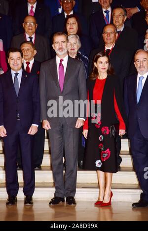 Séville, Espagne. 05Th Nov, 2019. Roi d'Espagne Felipe VI et La Reine Letizia rencontre avec les directeurs et les membres de Asale Pro Real Academia Foundation pendant 16 édition de ASALE (Asociacion de Academias de la Lengua Española) Congrès à Séville le Vendredi, 08 novembre 2019. Credit : CORDON PRESS/Alamy Live News Banque D'Images