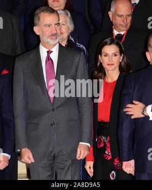 Séville, Espagne. 05Th Nov, 2019. Roi d'Espagne Felipe VI et La Reine Letizia rencontre avec les directeurs et les membres de Asale Pro Real Academia Foundation pendant 16 édition de ASALE (Asociacion de Academias de la Lengua Española) Congrès à Séville le Vendredi, 08 novembre 2019. Credit : CORDON PRESS/Alamy Live News Banque D'Images