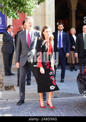 Séville, Espagne. 05Th Nov, 2019. Roi d'Espagne Felipe VI et La Reine Letizia rencontre avec les directeurs et les membres de Asale Pro Real Academia Foundation pendant 16 édition de ASALE (Asociacion de Academias de la Lengua Española) Congrès à Séville le Vendredi, 08 novembre 2019. Credit : CORDON PRESS/Alamy Live News Banque D'Images