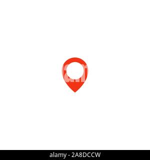 L'icône de l'axe de l'emplacement. Taxi rouge pointeur. Point plat simple modèle. L'élément de conception infographique pour la navigation app, place la carte de passage. Vecteur isolé Illustration de Vecteur