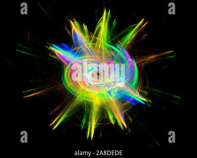 Fleur fractal. Cette image a été créée à l'aide de génération de fractales et de manipulation graphique du logiciel. Banque D'Images