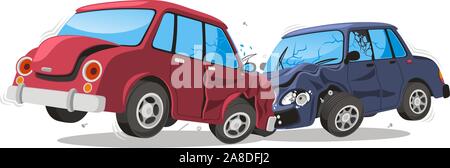 Accident de voiture illustration cartoon vector Illustration de Vecteur