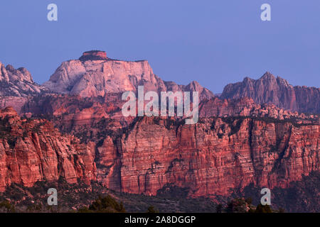 Zion National Park au coucher du soleil, de l'Utah, USA Banque D'Images