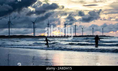 Coucher du soleil à icarai de amontada céara au nord-est braz Banque D'Images