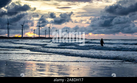 Coucher du soleil à icarai de amontada céara au nord-est braz Banque D'Images