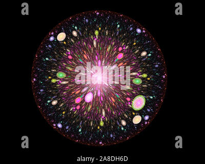 Mandala, unique motif Oriental, mystique, motif abstrait arrière-plan. Fractale fantastique design, art numérique couleur, texture géométrique Banque D'Images