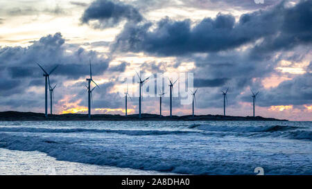 Coucher du soleil à icarai de amontada céara au nord-est braz Banque D'Images