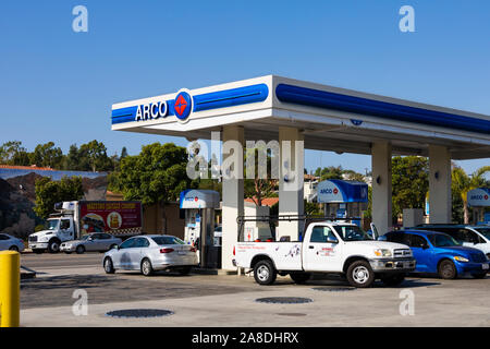 ARCO Gas station, Ocean Park Blvd, Santa Monica, Los Angeles County, Californie, États-Unis d'Amérique Banque D'Images