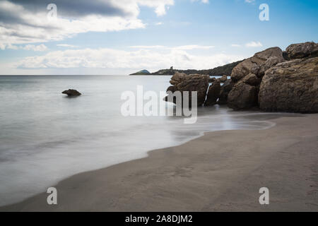 Coaquaddus Beach, Sant'Antioco, Sardaigne, Italie Banque D'Images