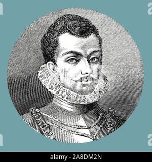 Juan de Austria (1546-1578), militar y diplomático español. La gravure de 1877. Banque D'Images