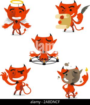 Petit diable jeu d'action cartoon Illustration de Vecteur